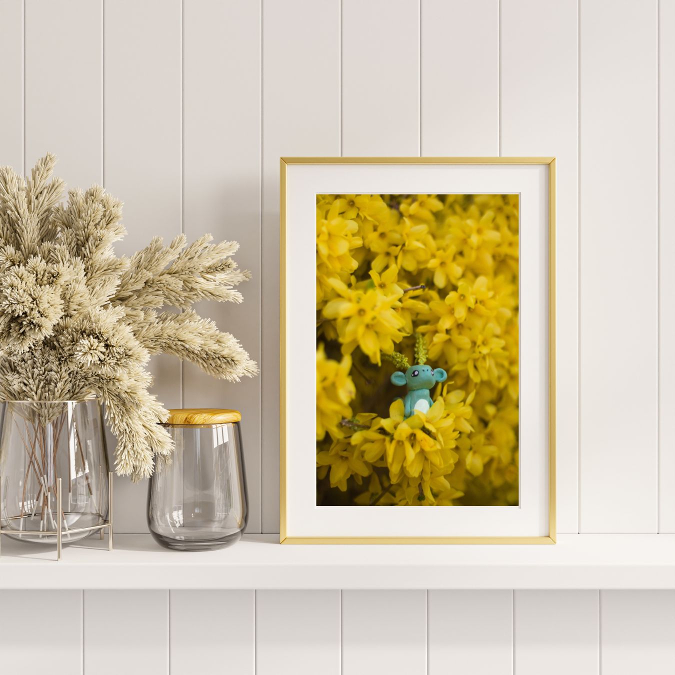 Florander Emerges from Forsythias 8x10