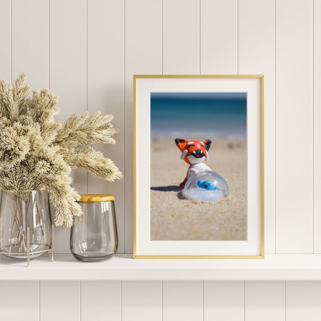 Koitty and Bububbler Playing on the Beach 8x10