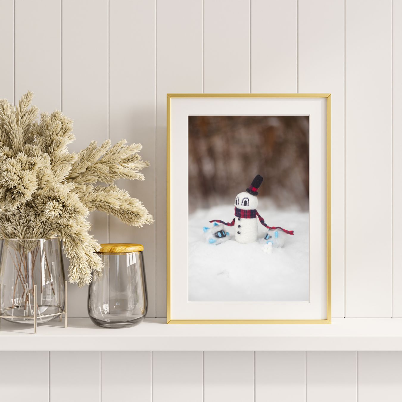 Froslad with Yetikes on a Snowy Day 8x10