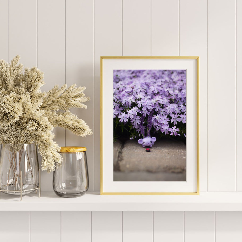 Florander Watching Ladybug Under Creeping Phlox 8x10
